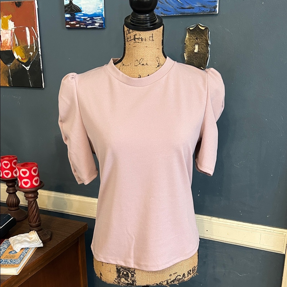 Haute Monde Light Pink Short Sleeve Top